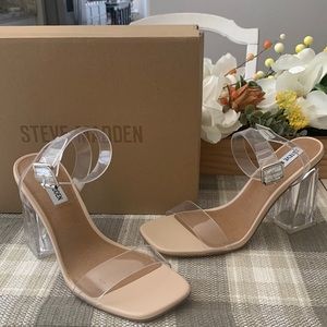 Steve Madden Clear Chunky Heels